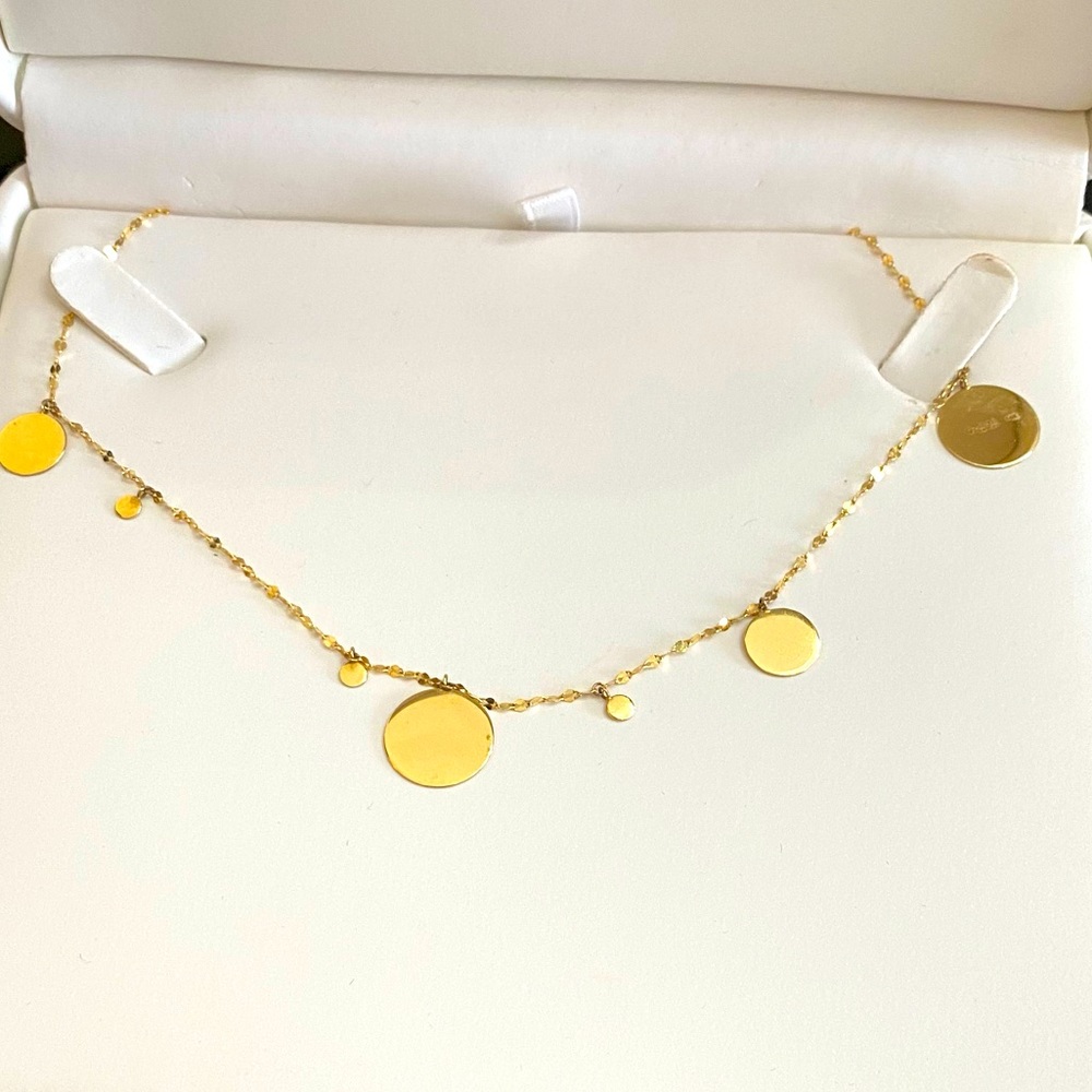 14K Yellow Gypsy Disc- Charm by LANA Disc Necklace,20”Approx. NEW!